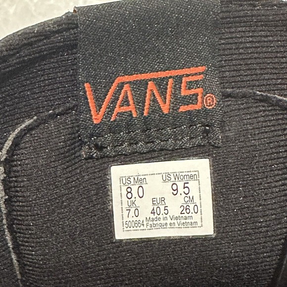 Vans Vault x The Darkside Initiative ComfyCush Sk8-Hi Black Orange Mens Size 8 - Picture 4 of 7